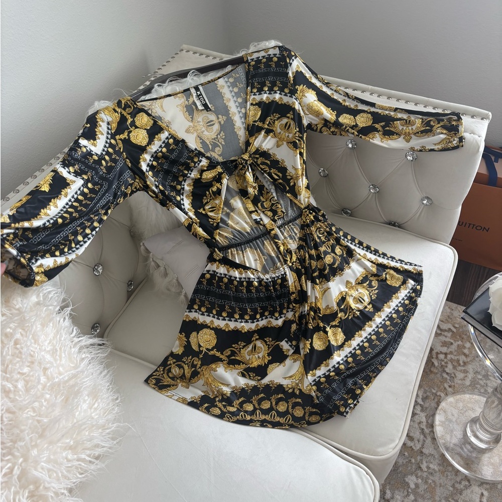 Elegant Black and Gold Women's Romper